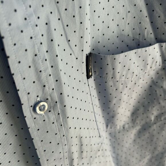 Host Pick Ben Sherman Sky Blue Dotted Button Down Shir XXL - Picture 8 of 13